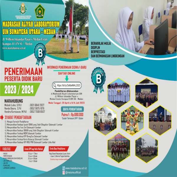 Kuota Terbatas, MA Laboratorium UIN SU Medan, Buka Pendaftaran Peserta Didik Baru